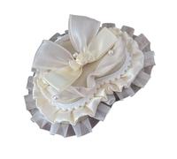 Stylish Pearl Lace Bow Knot Lolita Hair Clip Decoration Small Hat Accessories Party Hair Accessories for Photo or Theme Party
