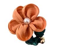 Stylish Pearls Embellished Floral Hair Accessory Flower Scrunchies Flower Hair Tie For Daily Commutes Parties Or Dates