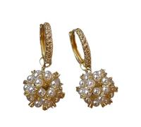 Stylish Pearls Zircon Hoop Earrings Fashionable Ear Rings Accessory For Parties Easy To Wear Ear Pendants Accessories Comfortable Earrings For Women