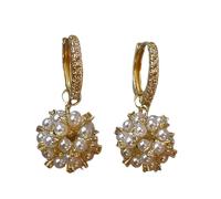 Stylish Pearls Zircon Hoop Earrings Fashionable Ear Rings Accessory For Parties Easy To Wear Ear Pendants Accessories Sophisticated Earrings