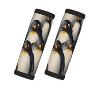 Stylish Penguin Crowds Print Easy Identification and Comfortable Grip Luggage Handle for Wrapping 2 Travel Packs