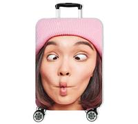 Stylish Personalised Funny Cover for Suitcase with My Photo Protector for Travel Luggage Black Elastic 18" -22" Photo S [083]