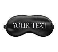 Stylish Personalised Funny Sleeping Eye Mask Soft Travel Blindfold Relax Cover Emoji Black Comic Eyes Your Text [042]
