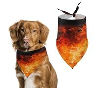 Stylish Pet Bandana for Cats & Dogs, Roaring Flame Print Triangle Scarf, Lightweight & Durable, Perfect for Daily Wear Or Special Events