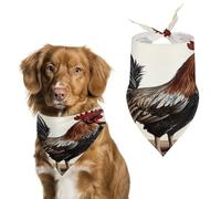 Stylish Pet Bandana for Cats & Dogs, Rooster Print Triangle Scarf, Lightweight & Durable, Perfect for Daily Wear Or Special Events