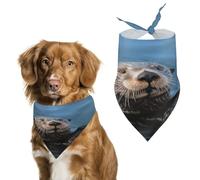 Stylish Pet Bandana for Cats & Dogs, Sea Otter Print Triangle Scarf, Lightweight & Durable, Perfect for Daily Wear Or Special Events