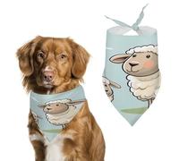 Stylish Pet Bandana for Cats & Dogs, Sheep and Lamb Cartoon Print Triangle Scarf, Lightweight & Durable, Perfect for Daily Wear Or Special Events