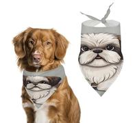 Stylish Pet Bandana for Cats & Dogs, Shih Tzu Dog Print Triangle Scarf, Lightweight & Durable, Perfect for Daily Wear Or Special Events