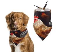 Stylish Pet Bandana for Cats & Dogs, Shine Rooster Print Triangle Scarf, Lightweight & Durable, Perfect for Daily Wear Or Special Events