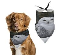 Stylish Pet Bandana for Cats & Dogs, Snow Owl Print Triangle Scarf, Lightweight & Durable, Perfect for Daily Wear Or Special Events
