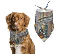 Stylish Pet Bandana for Cats & Dogs, Snowman at The Street Corner Print Triangle Scarf, Lightweight & Durable, Perfect for Daily Wear Or Special Events