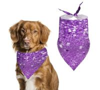 Stylish Pet Bandana for Cats & Dogs, Sparkling Purple Glitter Print Triangle Scarf, Lightweight & Durable, Perfect for Daily Wear Or Special Events