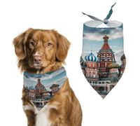 Stylish Pet Bandana for Cats & Dogs, St Basil Cathedral Red Square in Moscow Print Triangle Scarf, Lightweight & Durable, Perfect for Daily Wear Or Special Events