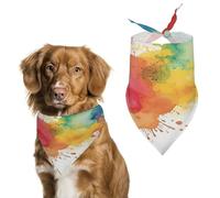 Stylish Pet Bandana for Cats & Dogs, Stains of Watercolor Paint Splatters Print Triangle Scarf, Lightweight & Durable, Perfect for Daily Wear Or Special Events
