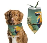 Stylish Pet Bandana for Cats & Dogs, Summer Parrot Pineapple Bird Print Triangle Scarf, Lightweight & Durable, Perfect for Daily Wear Or Special Events