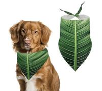 Stylish Pet Bandana for Cats & Dogs, Summer Tropical Leaf Print Triangle Scarf, Lightweight & Durable, Perfect for Daily Wear Or Special Events