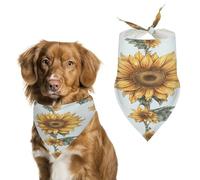 Stylish Pet Bandana for Cats & Dogs, Sunflower Hand Painted Floral Print Triangle Scarf, Lightweight & Durable, Perfect for Daily Wear Or Special Events
