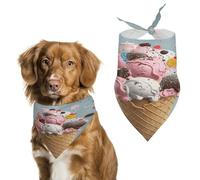 Stylish Pet Bandana for Cats & Dogs, Sweet Ice Cream Print Triangle Scarf, Lightweight & Durable, Perfect for Daily Wear Or Special Events