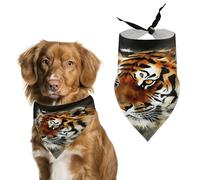 Stylish Pet Bandana for Cats & Dogs, Tiger Print Triangle Scarf, Lightweight & Durable, Perfect for Daily Wear Or Special Events