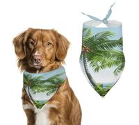 Stylish Pet Bandana for Cats & Dogs, Tropical Palm Tree Print Triangle Scarf, Lightweight & Durable, Perfect for Daily Wear Or Special Events