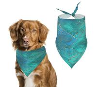 Stylish Pet Bandana for Cats & Dogs, Turquoise Pattern Print Triangle Scarf, Lightweight & Durable, Perfect for Daily Wear Or Special Events