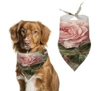 Stylish Pet Bandana for Cats & Dogs, Vintage Rose Print Triangle Scarf, Lightweight & Durable, Perfect for Daily Wear Or Special Events