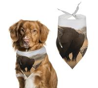 Stylish Pet Bandana for Cats & Dogs, Walking Elephants Mother Print Triangle Scarf, Lightweight & Durable, Perfect for Daily Wear Or Special Events
