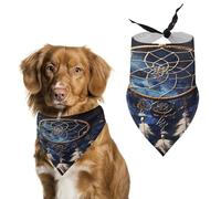 Stylish Pet Bandana for Cats & Dogs, White Fantasy Dream Catcher Print Triangle Scarf, Lightweight & Durable, Perfect for Daily Wear Or Special Events