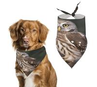 Stylish Pet Bandana for Cats & Dogs, Wildlife Animal Owl Print Triangle Scarf, Lightweight & Durable, Perfect for Daily Wear Or Special Events