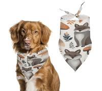 Stylish Pet Bandana for Cats & Dogs, Woodland Raccoon Animals Print Triangle Scarf, Lightweight & Durable, Perfect for Daily Wear Or Special Events