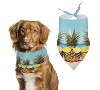Stylish Pet Bandana for Cats & Dogs, Yellow Pineapple Print Triangle Scarf, Lightweight & Durable, Perfect for Daily Wear Or Special Events