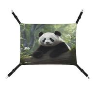 Stylish Pet Hammock for Small Pets, Lovely Panda Print Small Animal Bed Breathable Canvas, Easy to Install, Space-Saving and Portable