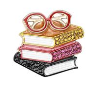 Stylish Pin Book Spectacles Design for Men Women Back to School Season Symbolizing Knowledge Lightweight Brooch Fashion Accessory Book Pin