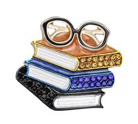 Stylish Pin Book Spectacles Design for Men Women Back to School Season Symbolizing Knowledge Lightweight Brooch Fashion Accessory Fashion Brooch