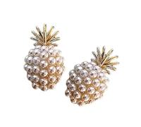 Stylish Pineapple Pearls Earrings Beautiful Pineapple and Ear Studs Charm for a Touch of Elegances Fashion