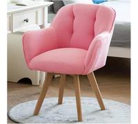 Stylish Pink Accent Chair with Sturdy Wooden Legs Upholstered Velvet Armrests Perfect for Small Spaces Dining Room Club Office and Guest Lounge Use.