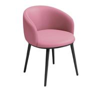 Stylish Pink Barrel Back Dining Chairs Faux Leather Space Saving Upholstered Kitchen Stools with Metal Legs Perfect for Small Spaces and Modern Décor