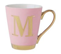 Stylish Pink Frosted Deco M Letter Monogram Mug, Personalized Mug For Kitchen, Durable Mug For Breakfast Premier Housewares Pink One Size