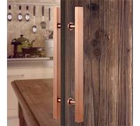 Stylish Pink Modern Entry Door Handle Bar for Wood Glass Doors Double Sided Stainless Rectangle Handles for Interior Exterior Entrance Gate (80cm/31.5in 50cm)