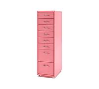Stylish Pink Modern Metal Filing Cabinet on Wheels - 8 Spacious Drawers for Home Office Storage nizational Solutionand Mobile Design