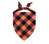Stylish Plaid Dog Bandana for Fashionable and Comfortable Animal Neckwear Accessory (Orange, 13X13X2cm)