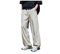 Stylish Plain Elastic Casual Lace-Up Trousers for Men Elegant Trousers Men (White, XXL), gray, L