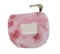 Stylish Plush Coin Holder with Heart Pattern for Women’s Makeup and Small Items Soft Storage Bag Valentine's Day Gift Travel Coin Holder