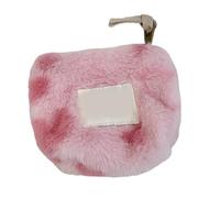 Stylish Plush Coin Holder with Heart Pattern for Women’s Makeup and Small Items Soft Storage Bag Valentine's