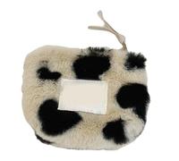 Stylish Plush Coin Holder with Heart Pattern for Women’s Makeup and Small Items Soft Storage Bag Valentine's Day Gift Compact Storage Bag