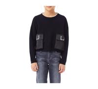 Stylish Pocketed Top - female - Liu Jo - Kids Knitwear - Black - 10 Y - Kids 10 Y