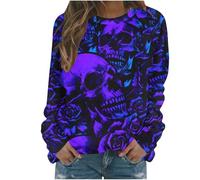 Stylish Printed Casual Crew Neck T-Shirt for Men and Women, Comfortable Everyday Outfit, Perfect with Jeans Trainers, Winter Fashion, Soft Fabric Transition Jackets Women Short Without, Dark purple, S