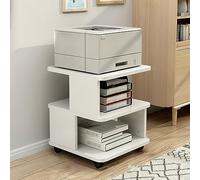 Stylish Printer Stand with Rounded Edges Easy-to-Clean Wood Panel Perfect for Home Office Storage Compact Size 50x50x50cm Color B - Ideal Printer Furniture