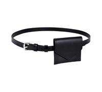 Stylish PU Leather Belt Bag for Students and Office Workers, Black