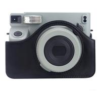 Stylish PU Leather Camera Case for Fujifilm for instax Wide 400 with Shoulder Strap, Retro Protective Cover Bag(Black)
